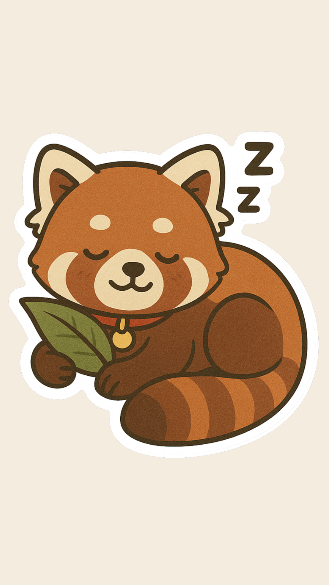 Sleepy Red Panda - Sticker