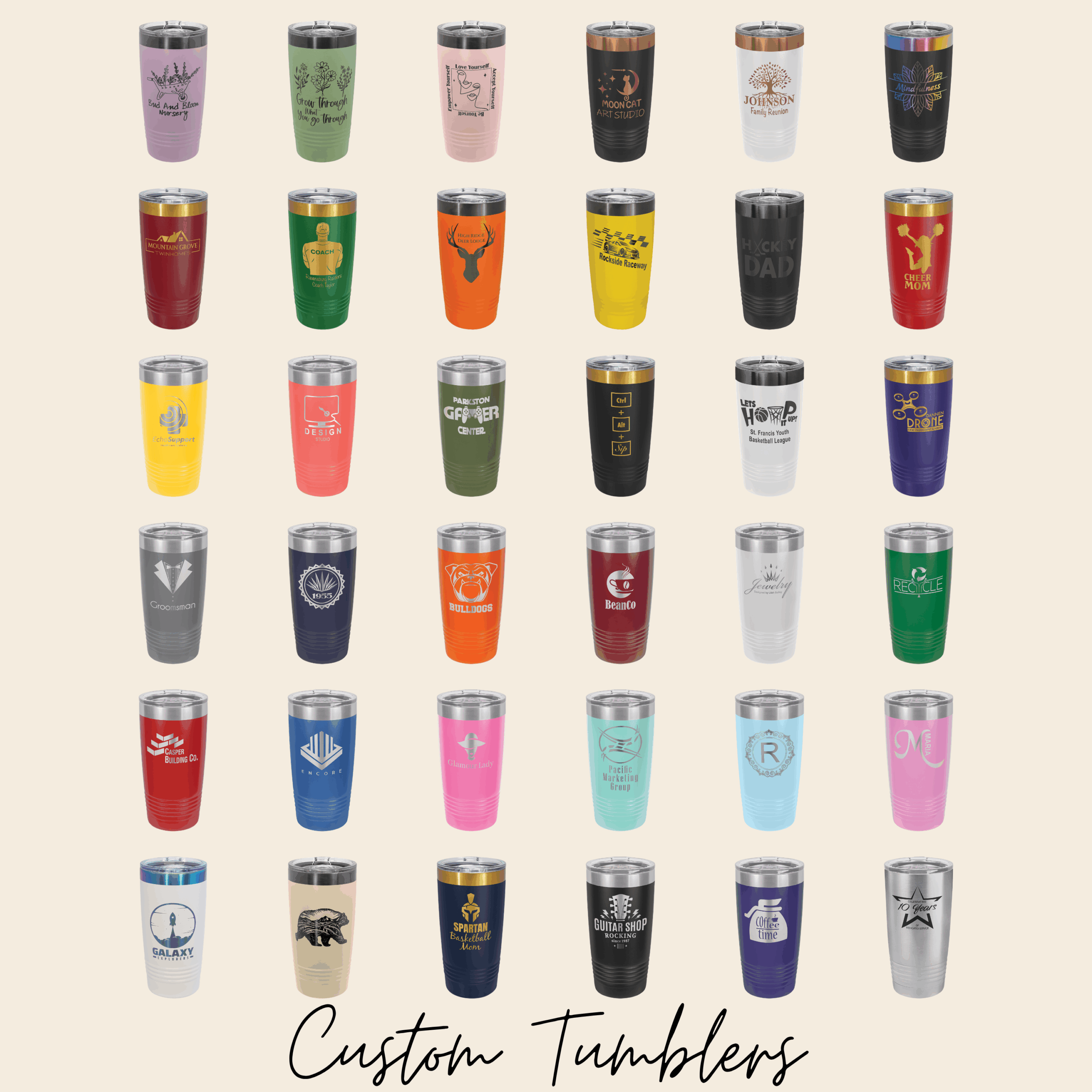 Custom Engraved Polar Camel Tumblers (Multiple Ring Styles)