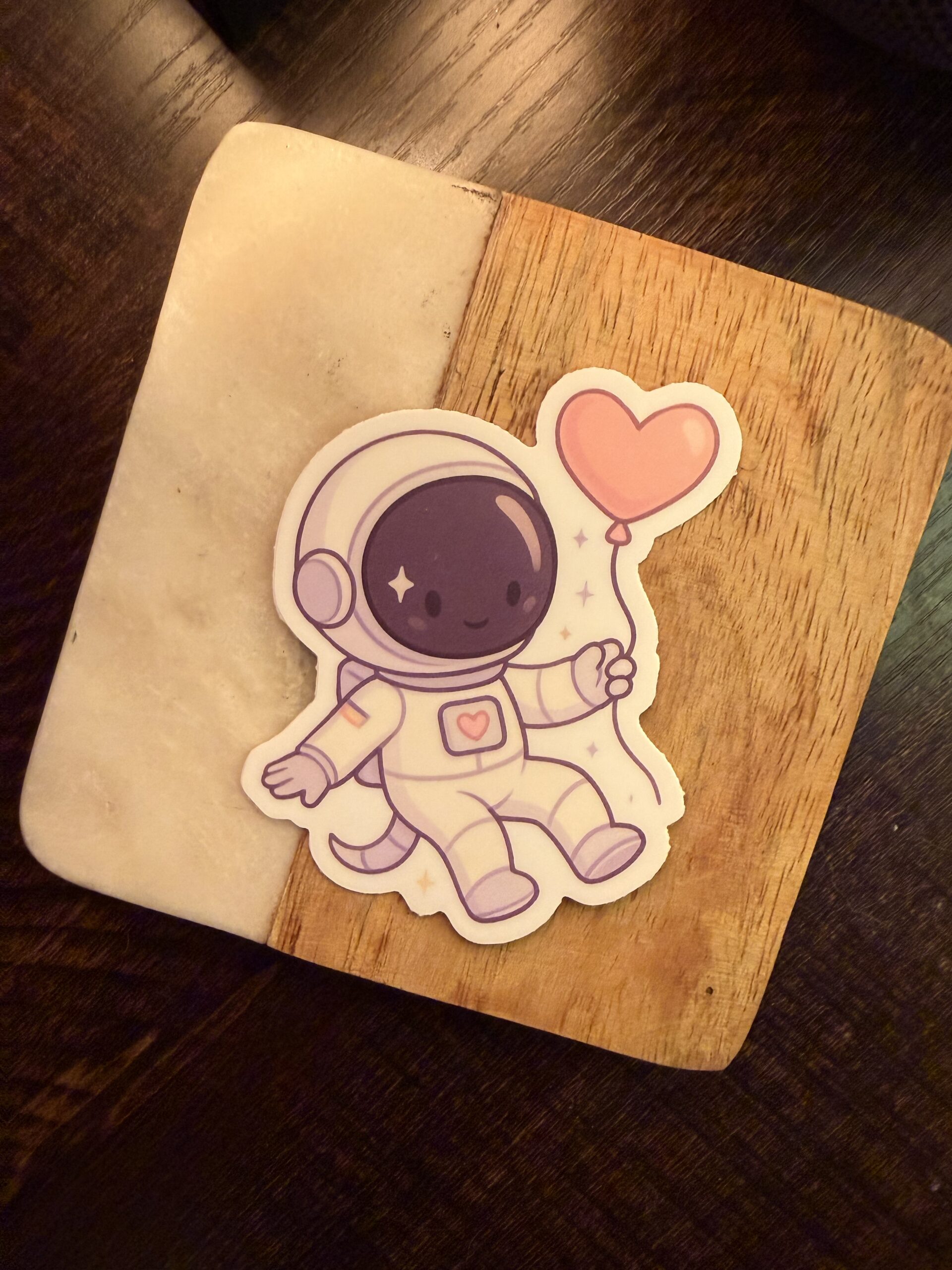 Love in Orbit Astronaut With Heart Balloon - Sticker