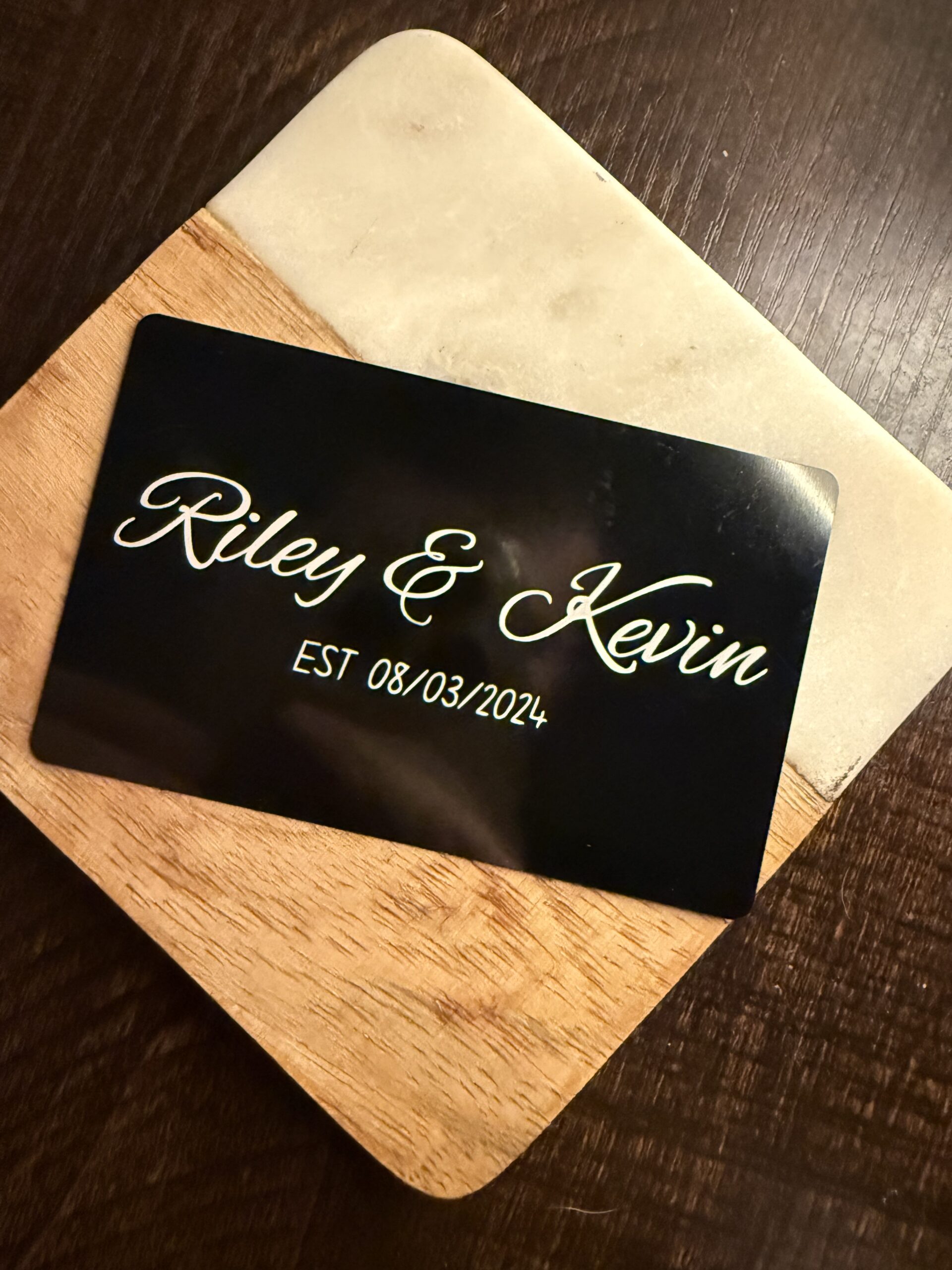 Personalized Metal Couples Wallet Card