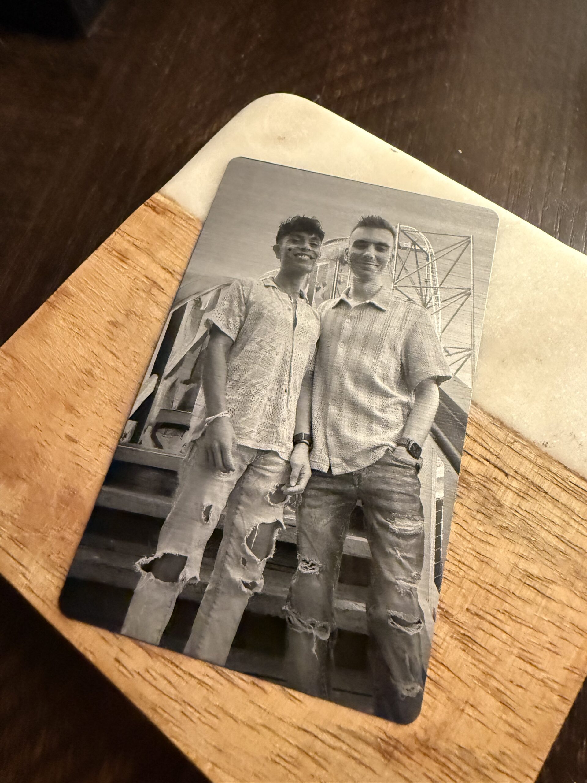 Personalized Metal Couples Wallet Card