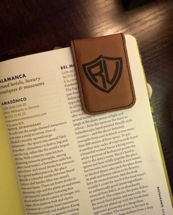 Monogrammed Leatherette Bookmark