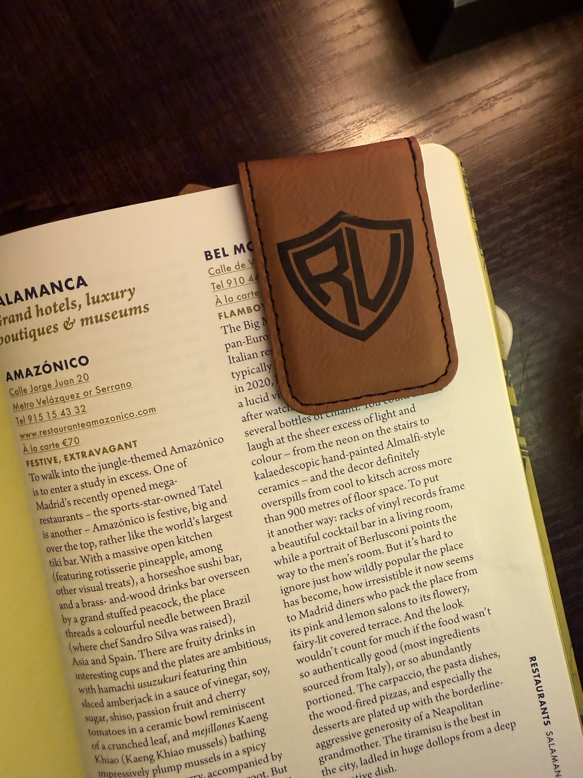 Monogrammed Leatherette Bookmark