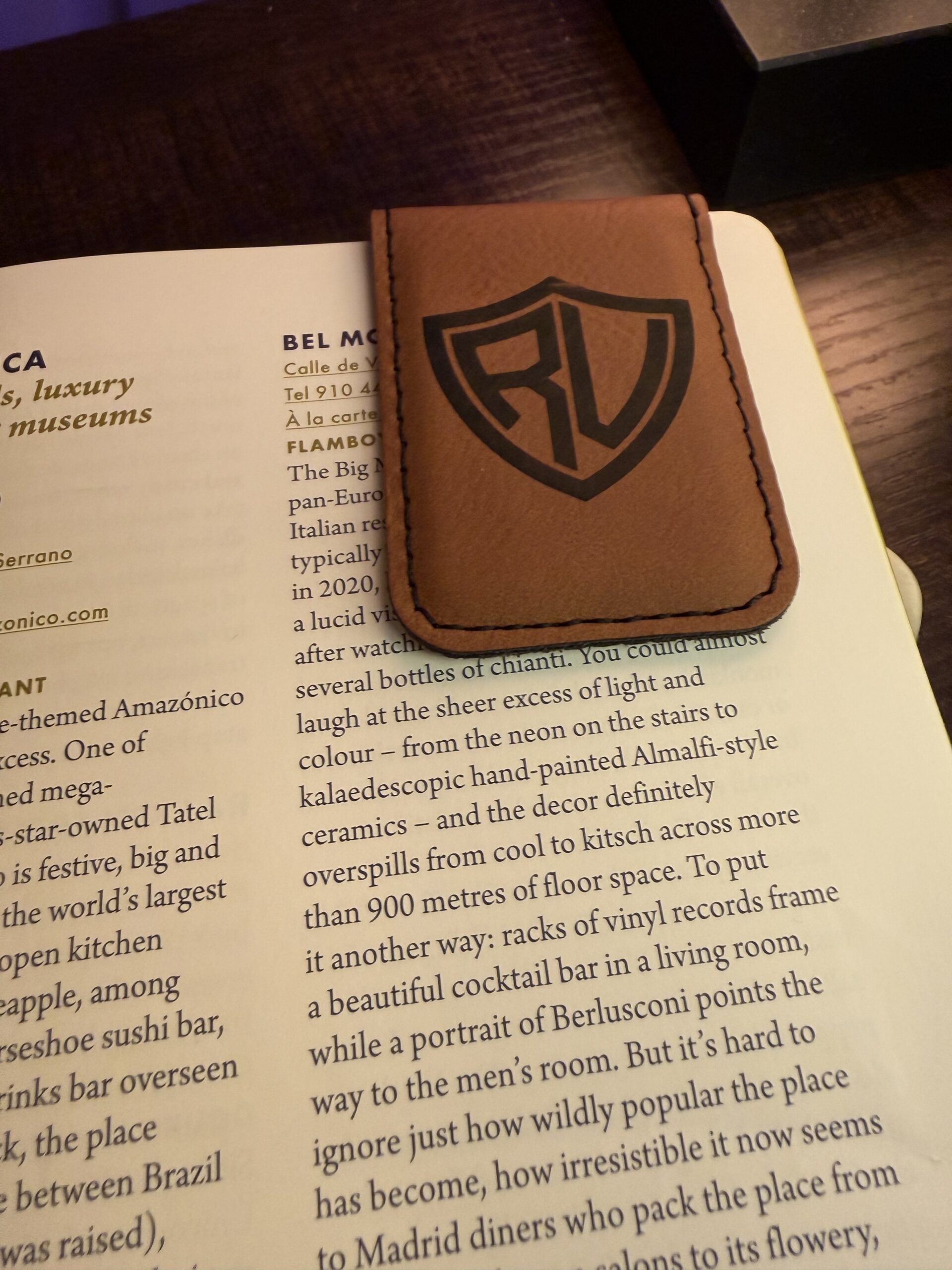 Monogrammed Leatherette Bookmark