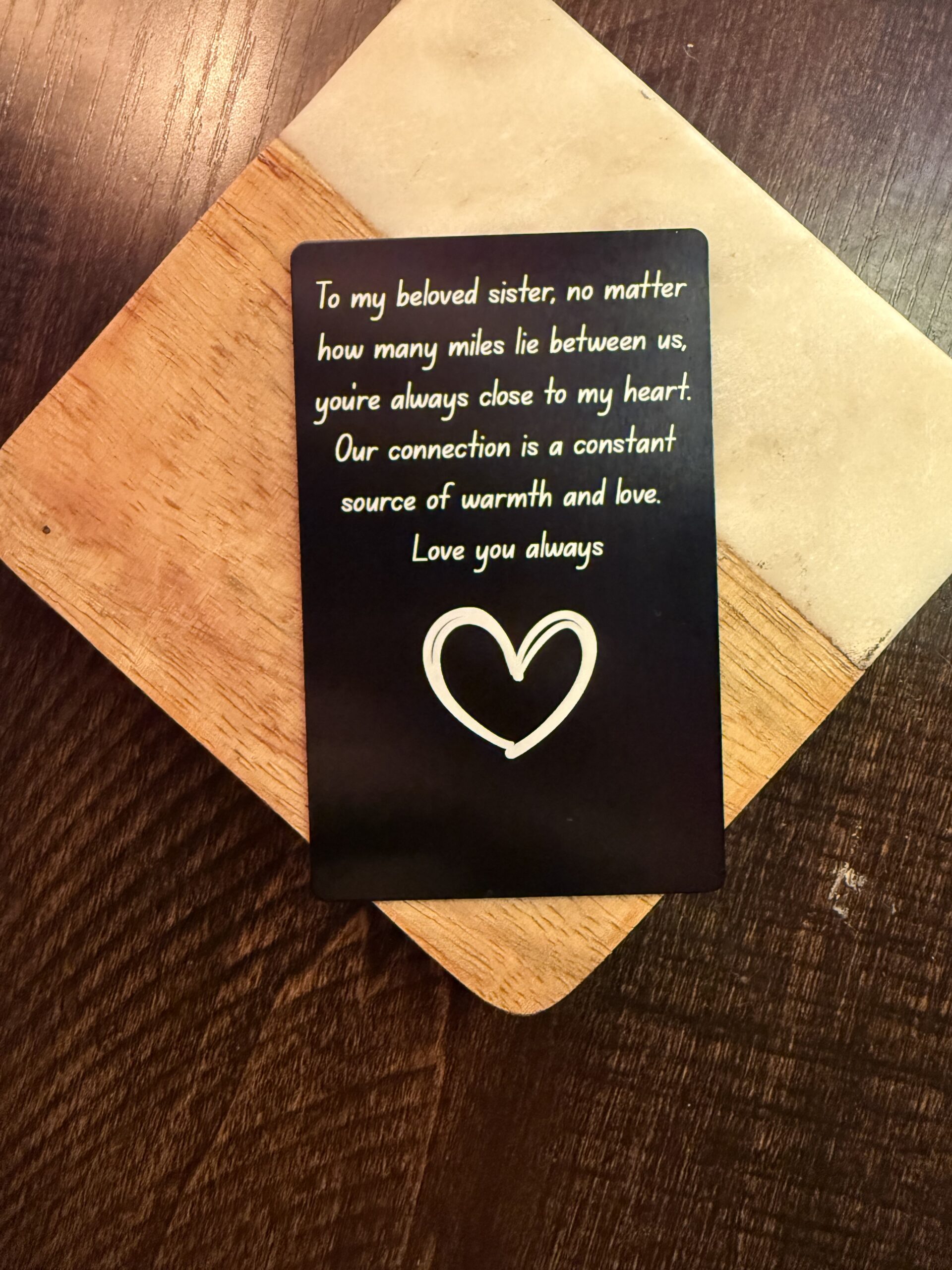 Personalized Metal Couples Wallet Card